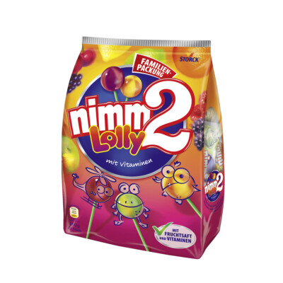 Storck nimm2 Lolly Familienpackung Lutscher mit Vitaminen 200g