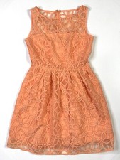 BB Dakota Dress Women’s 4 Orange Floral Lined Vibrant
