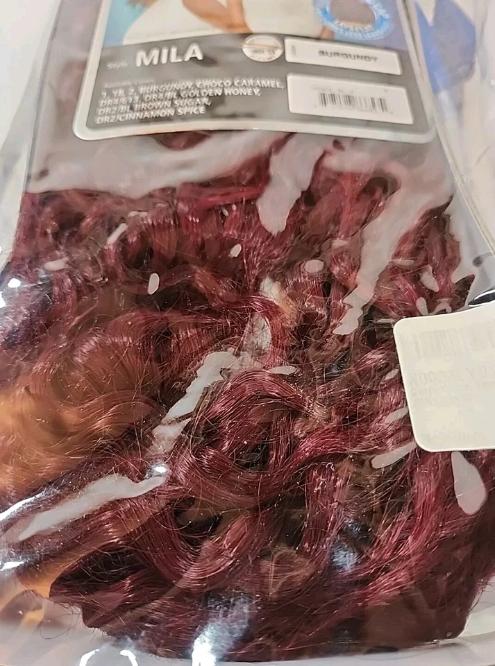 NUEVA Media Peluca Outre TEJIDO RÁPIDO Estilo Borgoña Rojo Marrón Cuerpo Onda Cabello Foto 3 de 3