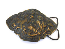 Bergamot Brass Works 1994 Dragon Belt Buckle 4" long