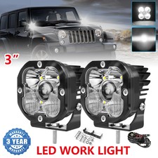 Pair 3 Led Laser Work Light Bar Spot Flood Driving Fog Truck For Jeep Wrangler Pair 3 Led Laser Work Light Bar Spot Flood Driving Fog Truck For Jeep Wrangler