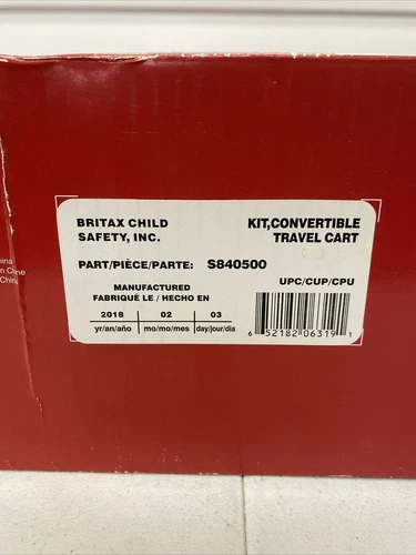 Britax Car Seat Convertible Travel Cart Black Adjustable Handle S840500 - Picture 12 of 17