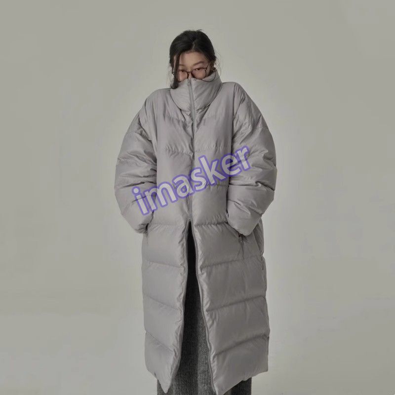 Long Down Jacket Women's Winter New Fashionable Coat Stand Collar Loose Overcoat