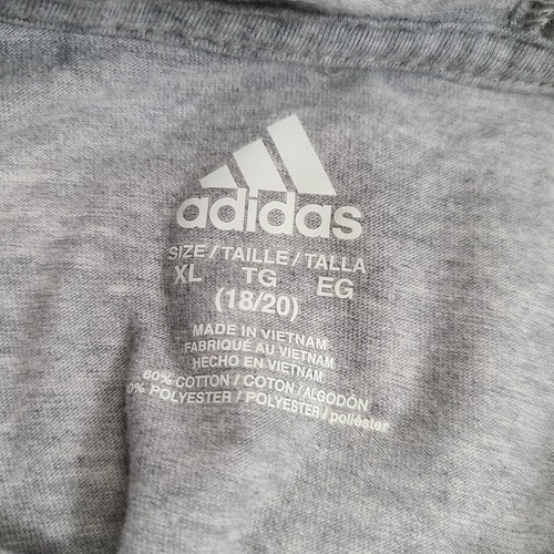 Adidas Sweater Boys Extra Large Gray Hooded Sweatshirt Casual Comfort Older Kids - Picture 6 of 10