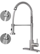Brushed Nickel, High Arc, Pull Down Sprayer Kitchen Faucet Spring Single Handle
