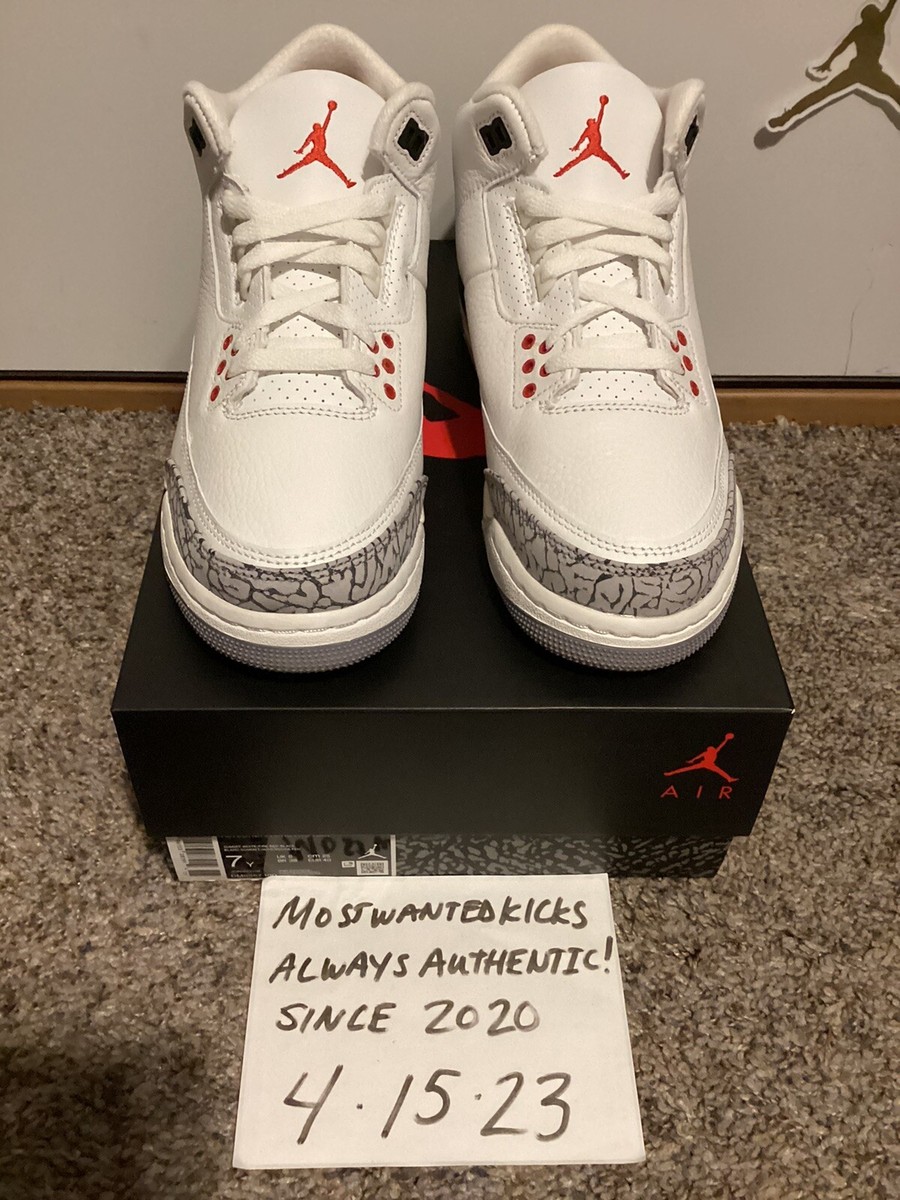 DS 2023 Nike Air Jordan 3 Retro Mid White Cement Reimagined GS Sz