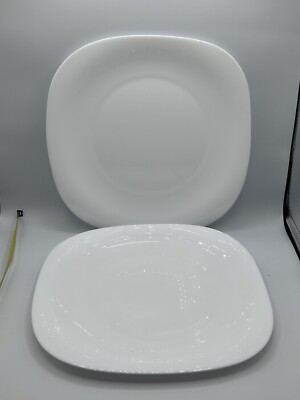 Bormioli Rocco 12in Parma Tempered Opal Glass Dinner Plate Square Set Of 2
