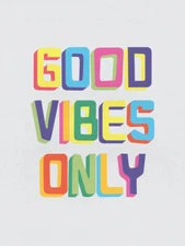 Quote Good Vibes Only Colourful Wall Art Print Framed 12x16