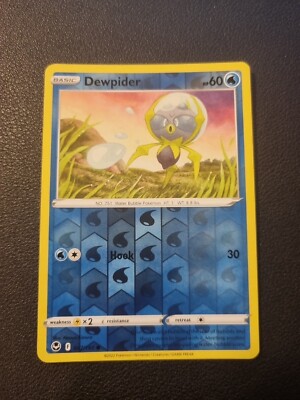Pokemon Karte Silver Tempest REVERSE HOLO FOIL Dewpider 047/195 TCG