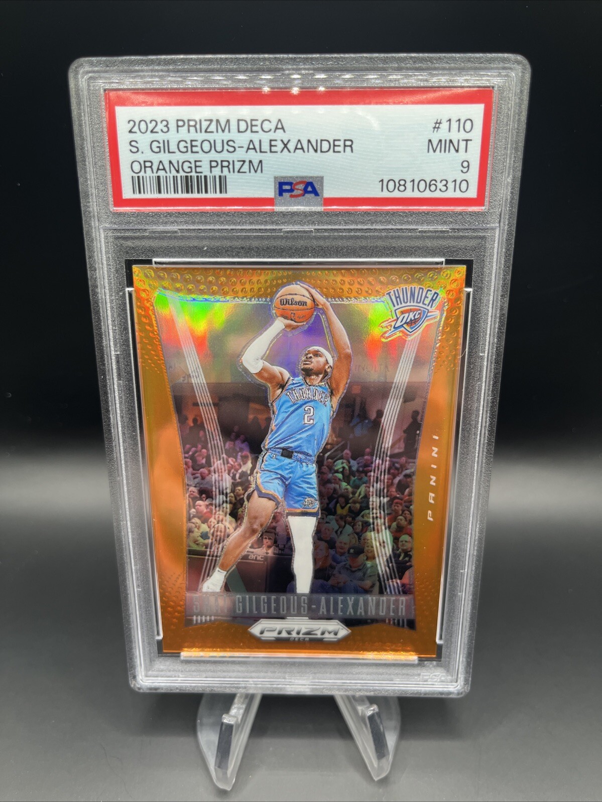 Shai Gilgeous Alexander 2023 Panini Prizm Deca /49 Orange PSA 9!! Thunder!