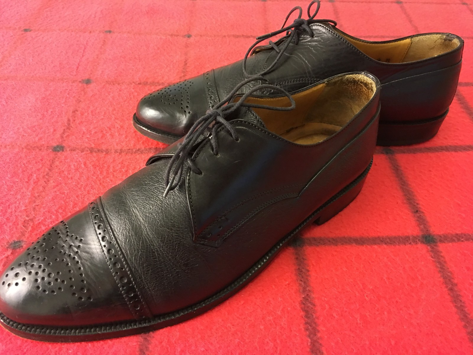 SAOLA SCARPA STRINGATA JOHNSTON & MURPHY CELLINI UOMO TAGLIA 9 M TOMAIA SUOLA IN PELLE NERA