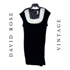 1347. DAVID ROSE VINTAGE DEADSTOCK NWT VELVET/VELOUR WIGGLE SILHOUETTE SATIN