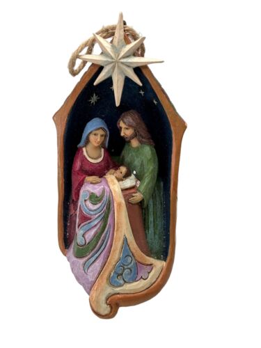 JIM SHORE Heartwood Creek Lighted Holy Family Nativity Hanging Ornament 4053846  - Afbeelding 1 van 6