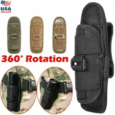 Tactical Flashlight Pack Holster Belt Carry Case Holder with 360° Degrees Rotate