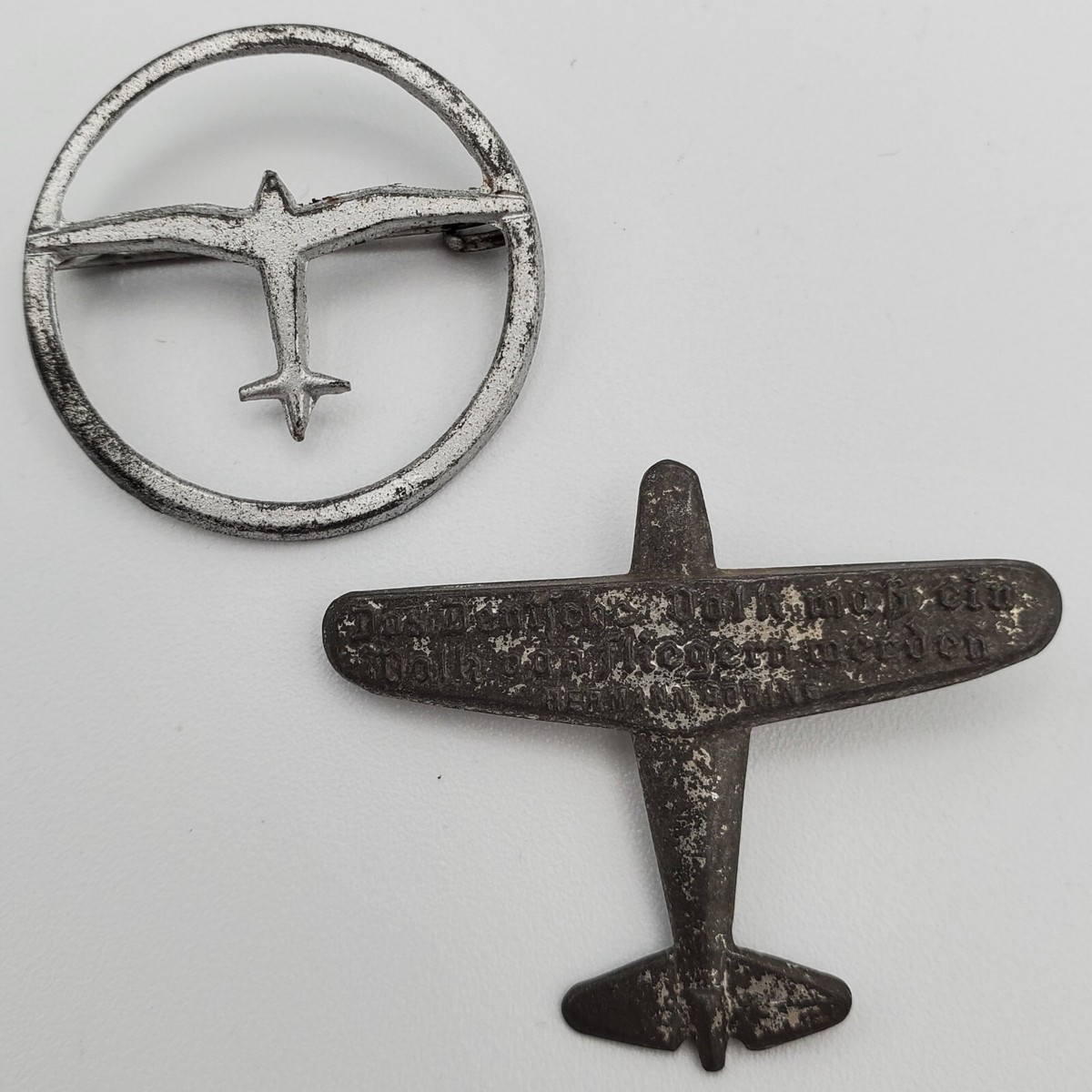 小物 ANTIQUES VINTAGE OLD BROOCH AIRCRAFT WW2 WWII-Sweetheart-Airplane-