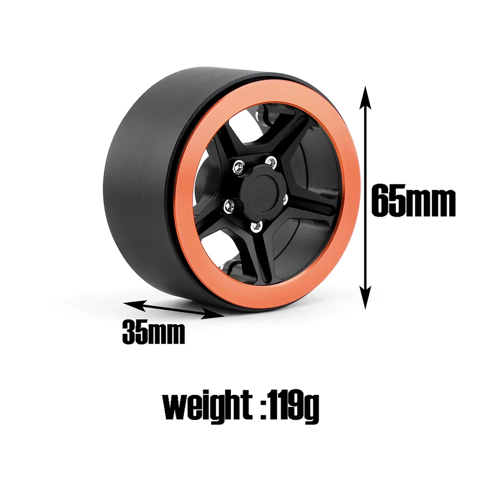 135mm zhongzi Räder Reifen für 1/10 SCX10 TRX4 RBX10 TRX6 RC Kletter Auto 4Stück - Bild 3 von 4