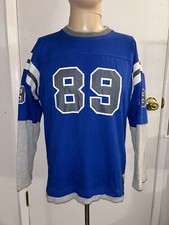 Vtg Russell Athletic Blue Jersey Embroidered 89 Long Sleeves Men Football Sz XL