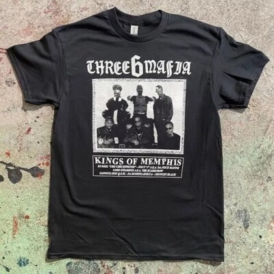 Three 6 Mafia Black Short Sleeve Cotton T-shirt Unisex S-5XL KK151