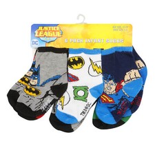 DC JUSTICE LEAGUE 6 Pack Crew Socks Baby Boys Kids Infant 0 24 Months NEW