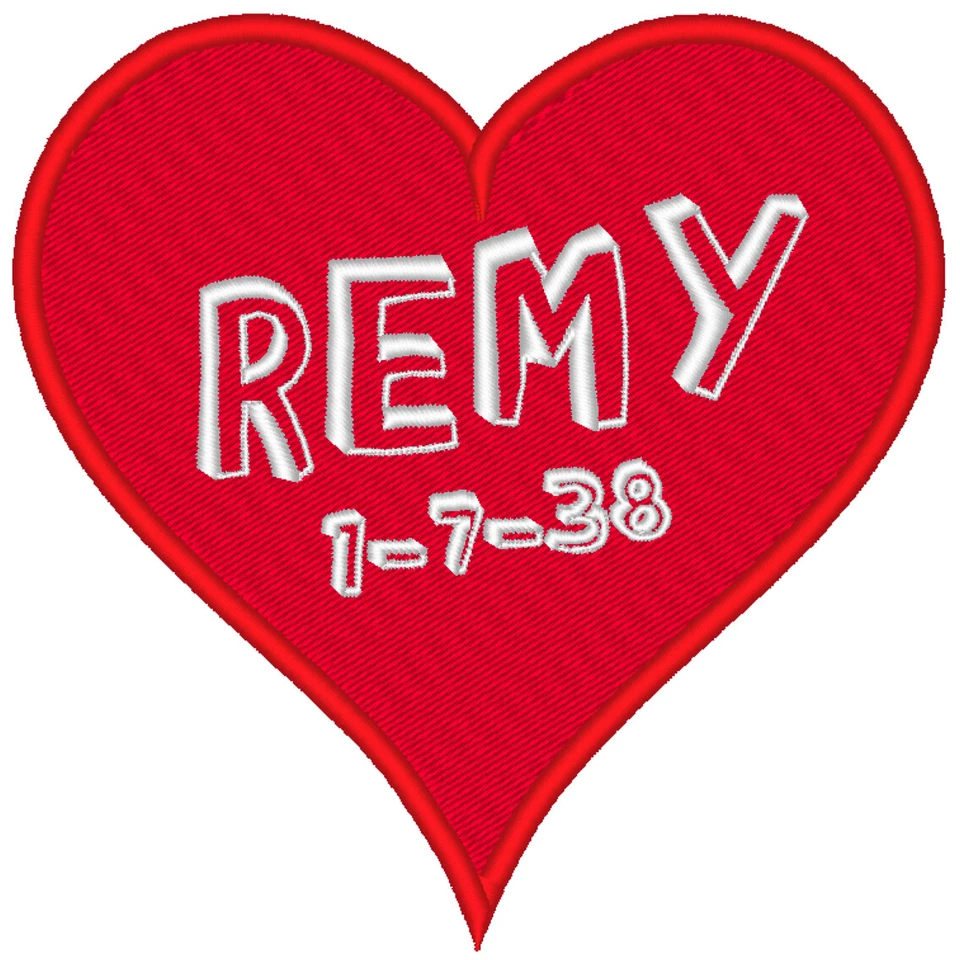 Custom 100% Embroidered Heart Iron On Patch - Image 3 of 4