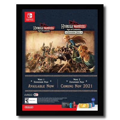 2020 Hyrule Warriors: Age of Calamity Framed Print Ad/Poster Switch Art Zelda