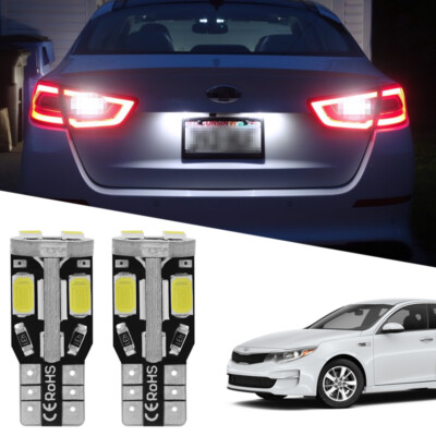 2 Xenon White 168 2825 LED License Plate Light Bulbs for 2001-2023 Kia Optima K5