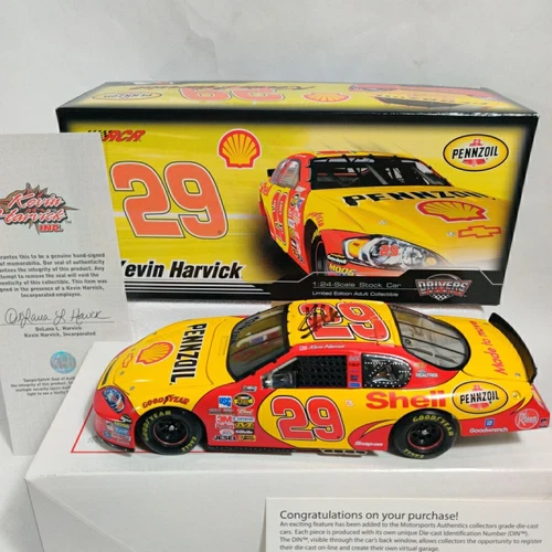 Signed Kevin Harvick #29 2007 SHELL Monte Carlo SS Diecast  1:24 Scale W/Cert