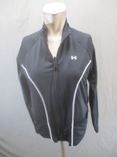 Under Armour Size M Womens Black Full Zip Stand Collar Pocket Track Jacket 939