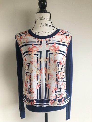 41 Hawthorn Stitch Fix Mix Media Navy Sweater Women’s Size Medium A1