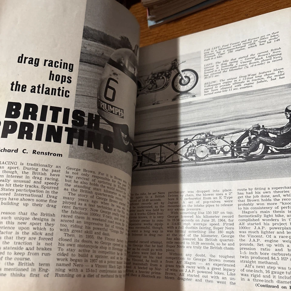 VTG 1966 Motorcyclist Motorcycle Magazine Harley Davidson Electra Glide & Sprint Foto 4 de 4