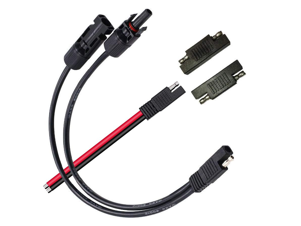 Solar Panel Connectors 10AWG Compatible with MC-4 Solar Connecter to SAE Adapter. Available Now for $16.95
