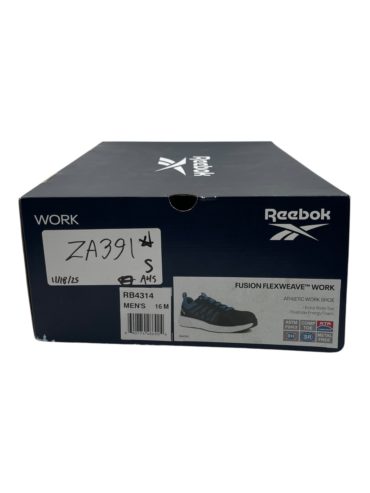 Reebok Work Fusion Flexweave Work CT/ESD Men's Oxford, Black, Size: 16