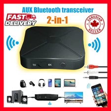 2-in-1 Bluetooth 5.0 AUX Adapter Receiver Transmitter TV/PC/Mac/Car/MP3 Player