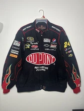 Vintage NASCAR #24 Jeff Gordon Dupont Large Racing Jacket w/ Flames A1 condition