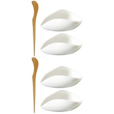 2 Sets Porcelain Tea Vessel Loose Leaf Scoop Chinese Tool Holder