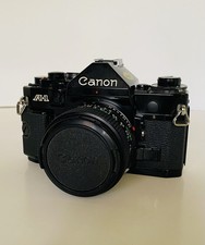 Canon Japan A-1 SLR 35mm Film Camera w/ FD 28mm f2.8 Lens , French Manual