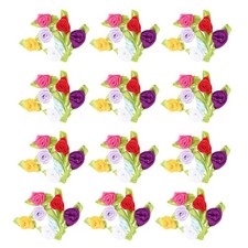  100 Pcs Fiori A Nastro Mini Finti Accessori Per Indumenti Fiore Di Stoffa