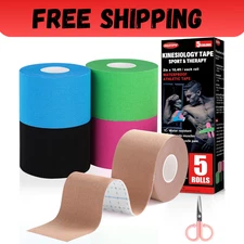 5 Roll Kinesiology Tape Athletic Muscle Support Sport Elastic Physio Therapeutic