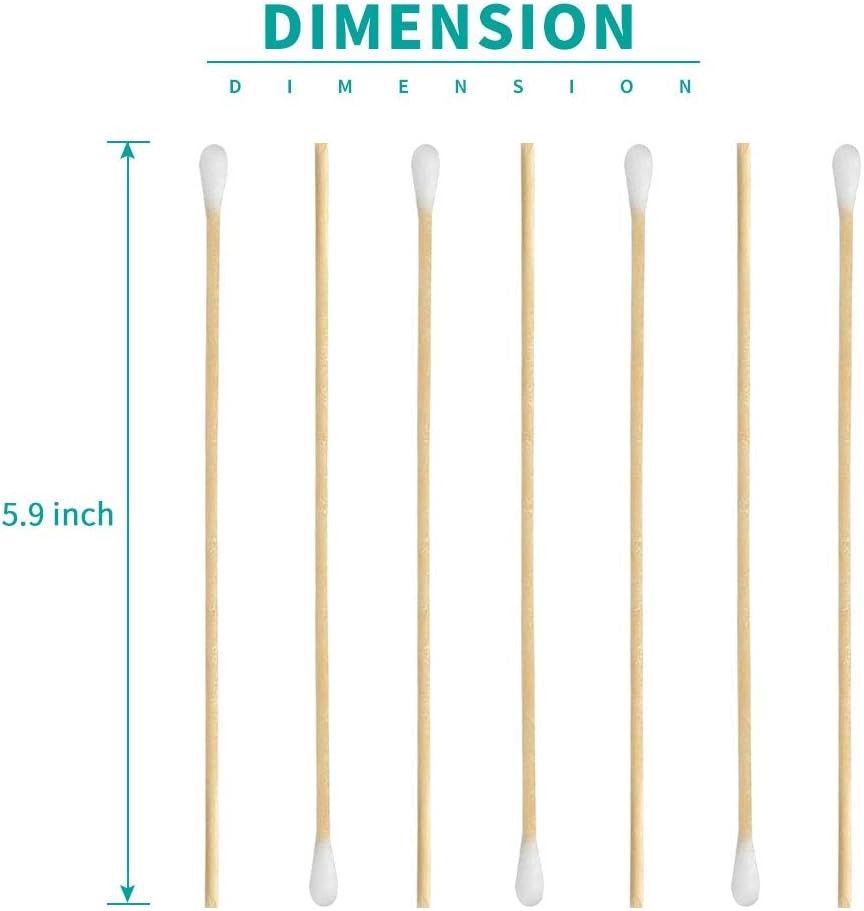 200 Pcs Count 6" Inch Long Cotton Swabs with Wooden Handles Cotton Tipped Applic