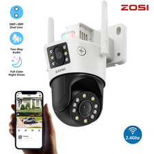 ZOSI Dual Lens 2+2MP WIFI Camera Outdoor PTZ Smart Security Wireless CCTV Camera