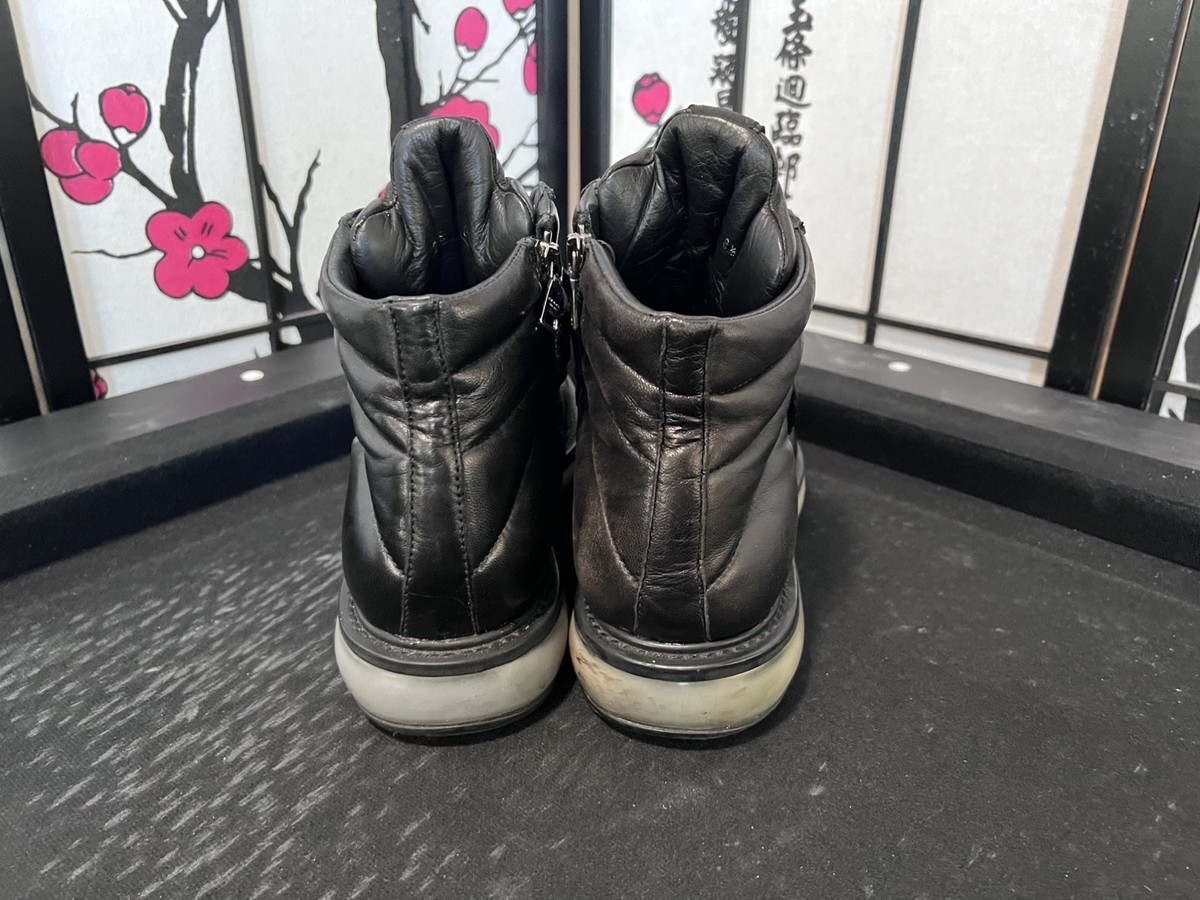 PRADA Leather AIR SOLE Platform High-Top Sneakers/ Boots Black