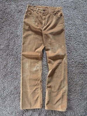 Vintage Levi Strauss Men s Tan Corduroy Straight Leg 33x34 1983 Levi's Movin' On