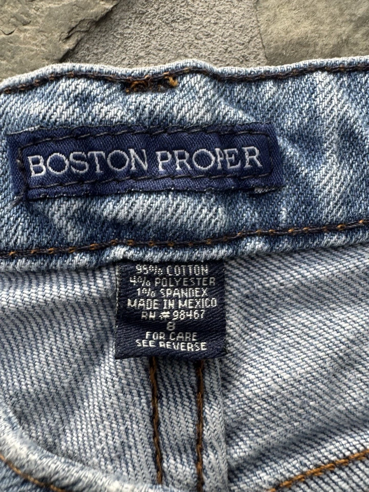 Винтажные правильные женские джинсы из денима Boston с 8 прямыми штанинами и высокой талией - Изображение 4 из 4