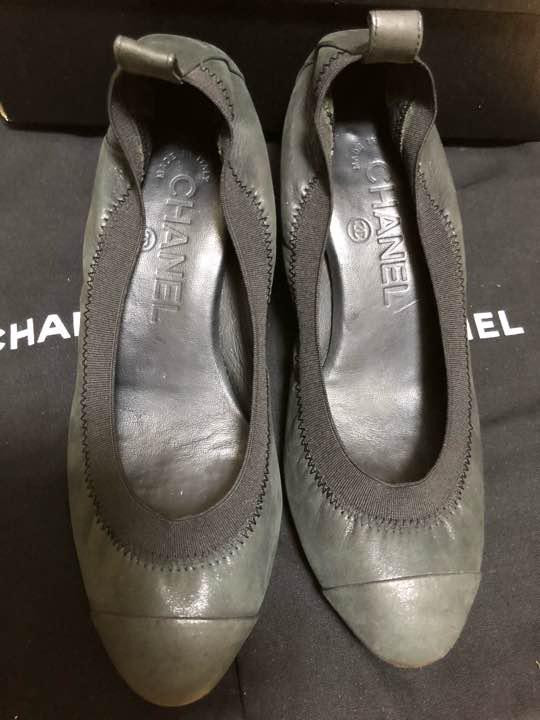 Chanel Pumps Shoes Coco Mark Rubber Charcoal Size 35 US About5 Women thumbnail 5