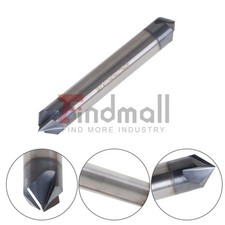 3/8" 4 FLUTE 90 DEGREE CARBIDE CHAMFER MILL - DOUBLE END - TiALN
