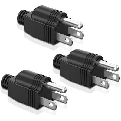 Straight Blade Plug 2 Pole 3 Wire Grounding Plug Male Extension Cord Replacement