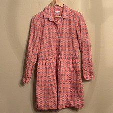GAP Dress Women Sz XS Orange Front Office Dainty Preppy Drawstring Shirtdress