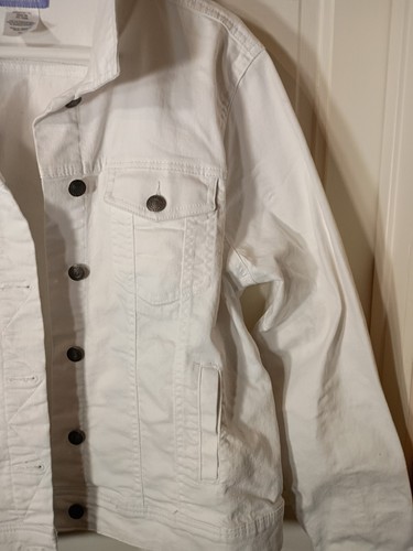 LAURA SCOTT White Denim 6-Button Down JEAN JACKET Sz. XL 4 Ext.pockets+2 Inside  - Bild 17 von 17