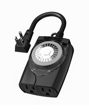 Outdoor Timer Outlet Waterproof, 24 Hour Mechanical Light Timers for Electric...
