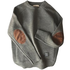 2025 New Men Pullover Sweater Autumn Fashion Casual Loose Thick O Neck Wool